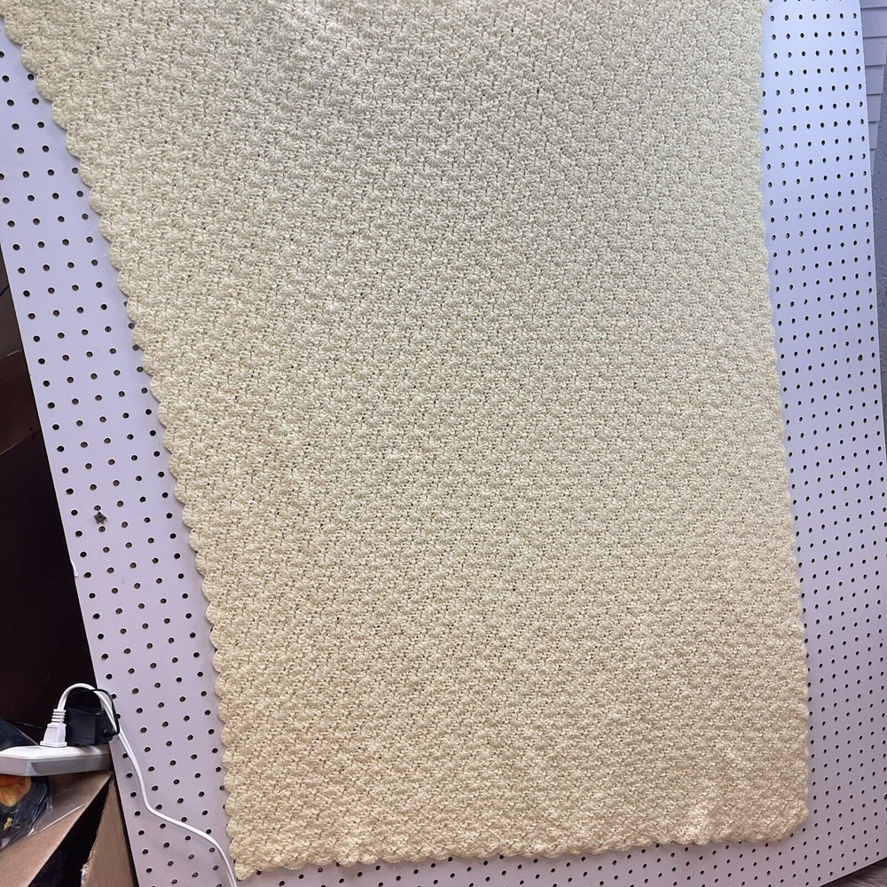 Homemade Crocheted Unisex Baby Blanket Afghan Solid Yellow (asymmetrical)